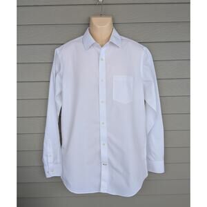 Banana Republic Mens White Non-Iron 100% Cotton Long Sleeved Shirt Size M Tall